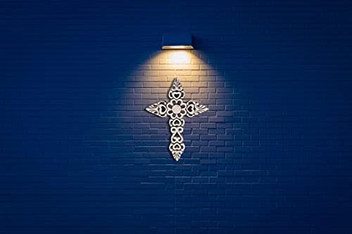 Ardour 97 Inch Antique Silver Black Wall Cross
