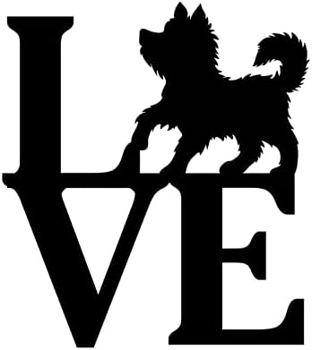 Love Metal Word with Dog Cutout Rustic Farmhouse Metal Sign Wall Art
