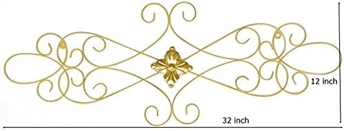 Bellaa 23226 Gold Metal Wall Scroll Art Medallion Plaque