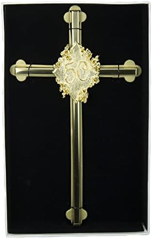 Cathedral Art Wall Cross 8 Inches Gold Plated