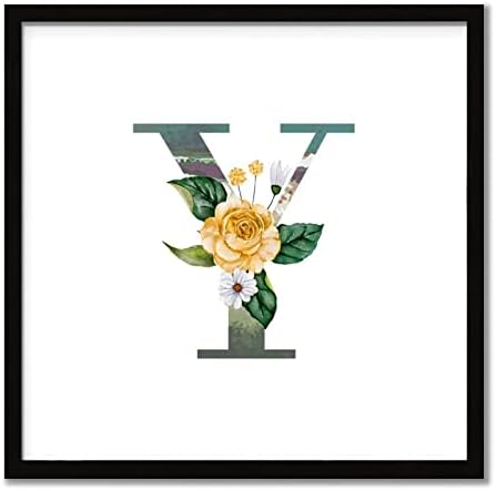 Flowers Camouflage Initial Y Farmhouse Wood Sign 12x12