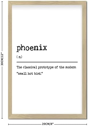 Phoenix Dictionary Definition Rustic Wall Hanging Sign 12x8in