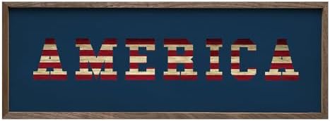 Kendrick Home Patriotic Decor Wall Art 12x4