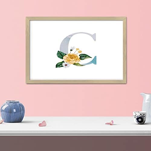 Blue Monogram Initial Letter C Framed Wall Art Sign 1