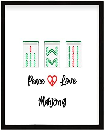 Mahjong Tiles Wall Art Black Table Sign 16x20in Framed