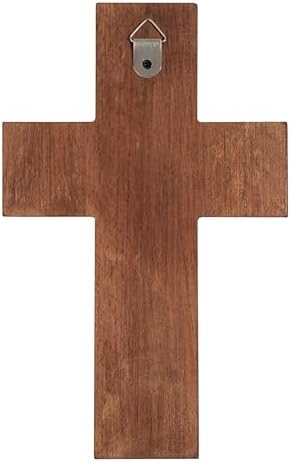 BGCOPPER 10 Inch Wooden Wall Cross with Hook