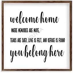 Welcome Home You Belong Here Framed Wood Sign