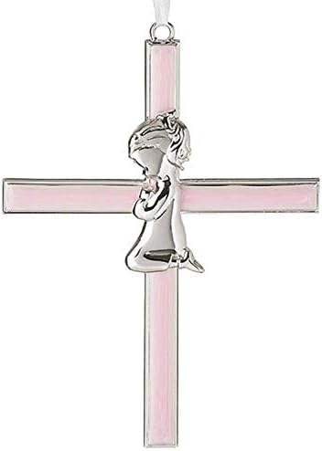Roman Girl Kneeling to Pray Wall Cross 6 Inch Zinc Alloy
