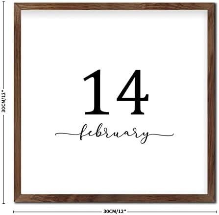 February 14 Wooden Wall Table Sign Room Decor