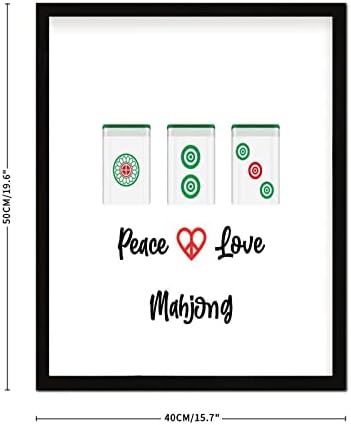 Mahjong Framed Wood Sign Peace Love Wall Decor