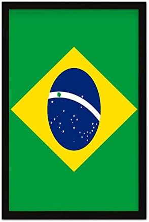 Brazil Flag Wall Art Wood Sign Rustic Farmhouse Decor 8x12in