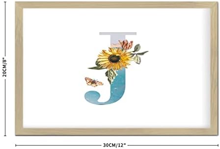 Funny Wood Framed Sign with Monogram Initial J 8x12in