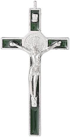 VINETEN Crucifix Wall Cross 4 Inch Black Enamel Catholic Decoration