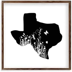 Texas Roses Wildflowers Framed Wood Wall Decor 7x7