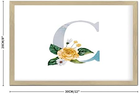 Blue Monogram Initial Letter C Framed Wall Art Sign 1