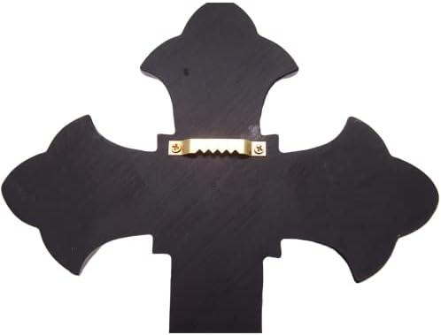 Wowser Black Wall Cross with Fleur De Lis Design