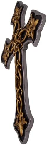 Wowser Black Wall Cross with Fleur De Lis Design
