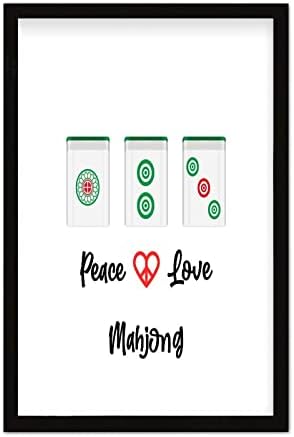 Mahjong Tiles Framed Wall Art Decor 8x12in