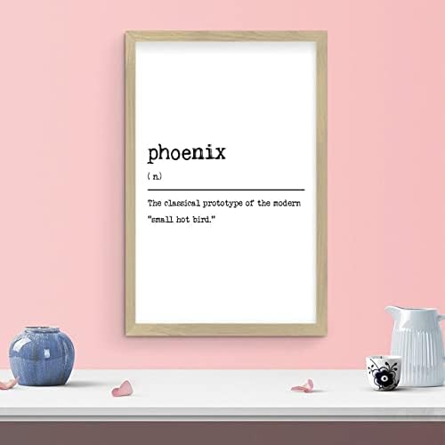 Phoenix Dictionary Definition Rustic Wall Hanging Sign 12x8in