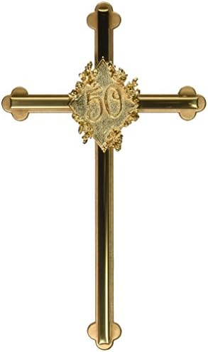 Cathedral Art Wall Cross 8 Inches Gold Plated
