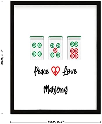 Mahjong Tiles Wall Art Black Table Sign Framed 16x20in