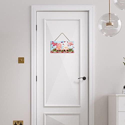 Personalized Love Gnomes Pink Hearts Wall Sign