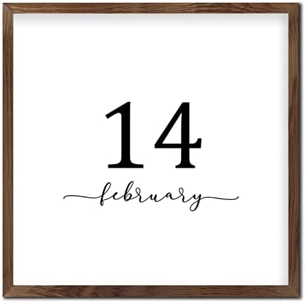 February 14 Wooden Wall Table Sign Room Decor