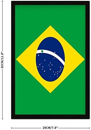 Brazil Flag Wall Art Wood Sign Rustic Farmhouse Decor 8x12in