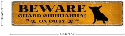 Beware Guard Dogs on Duty Rustic Wall Wood Sign 4x18 Inch