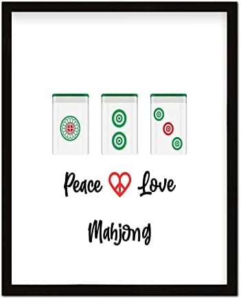 Mahjong Framed Wood Sign Peace Love Wall Decor