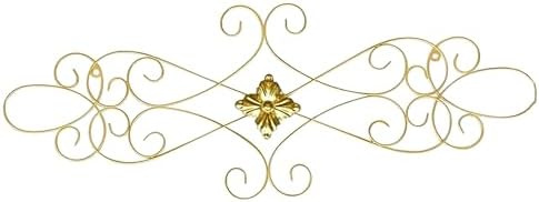 Bellaa 23226 Gold Metal Wall Scroll Art Medallion Plaque