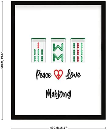 Mahjong Tiles Wall Art Black Table Sign 16x20in Framed