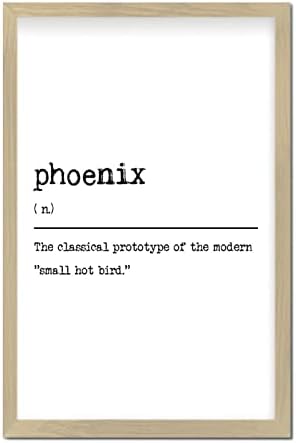 Phoenix Dictionary Definition Rustic Wall Hanging Sign 12x8in