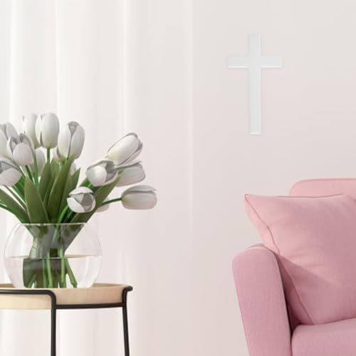 BESTOYARD White Wall Cross for Home Church Decor