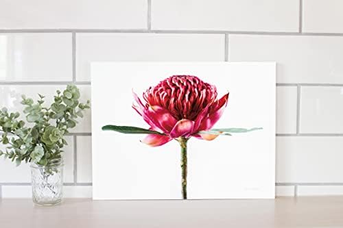 Waratah Flower Wood Plaque 12x16 Wall Decor