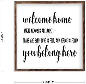 Welcome Home You Belong Here Framed Wood Sign
