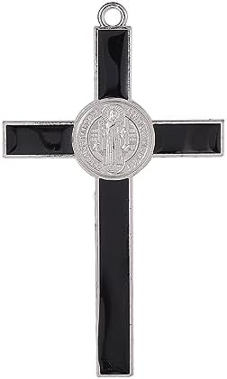 VINETEN Crucifix Wall Cross 4 Inch Black Enamel Catholic Decoration