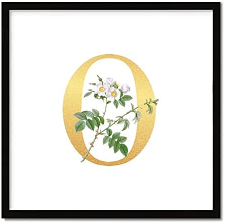 Farmhouse Rustic Wood Frame Sign With Gold Initial