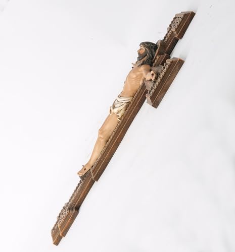 BC Catholic Crucifix Wall Cross 12 Inch Hand Painted