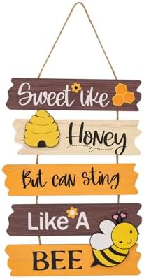 Bumble Bee Wall Hanging Plaque Sign Wooden Decor 116x134inch