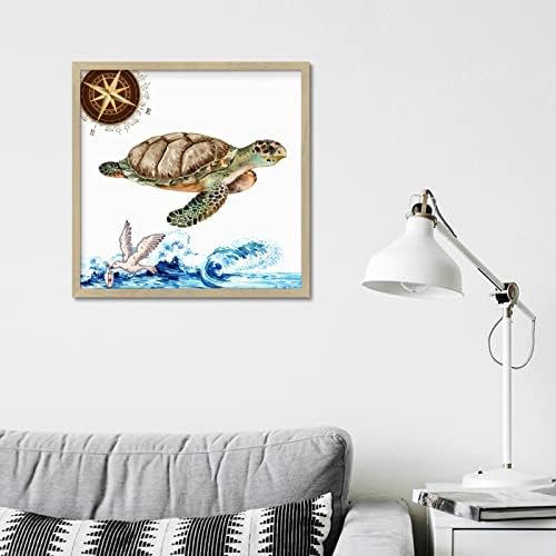 Sea Turtle Wooden Wall Art Sign 12x12in