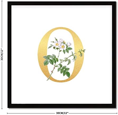Farmhouse Rustic Wood Frame Sign With Gold Initial