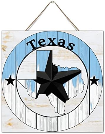 Autravelco Texas Lone Star Wall Decor 12x12 Inch Wood Panel
