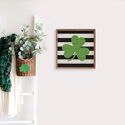 Shamrock Stripe St Patricks Day Wall Decor Sign