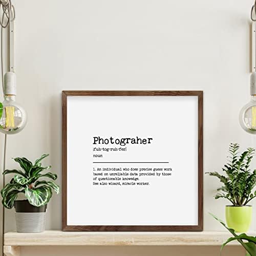 Photographer Noun Definition Wall Decor Sign 12x12in Wood Framed