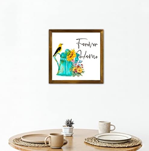 Flower Home Wooden Sign Sunflower Bird Wall Decor
