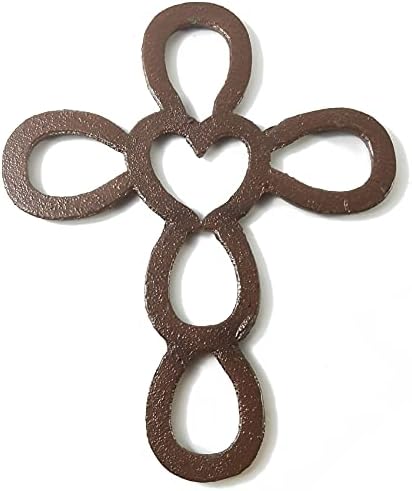 RONYOUNG Cast Iron Wall Cross Dark Brown