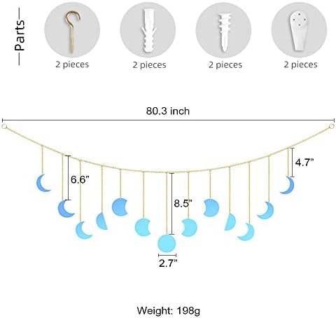 Smartmak Moon Phase Wall Hanging Art Ornaments