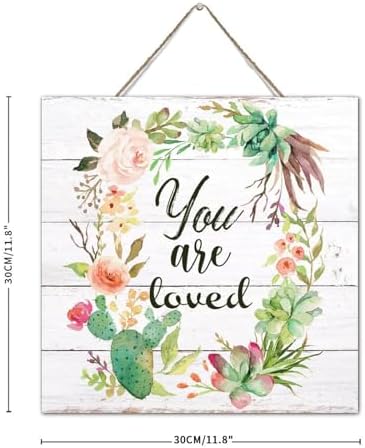 Rustic Wall Art Wood Plank Hanging Sign You Are Loved