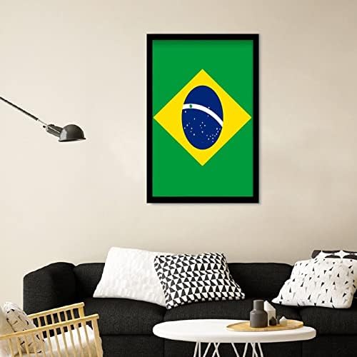 Brazil Flag Wall Art Wood Sign Rustic Farmhouse Decor 8x12in